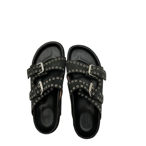 Isabel Marant 'Lennyo' Black Suede Slide Sandals Size 9 - Picture 2 of 5